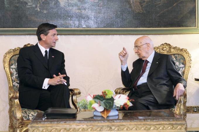 Pahor Welcomes Italian President Napolitano in Nova Gorica