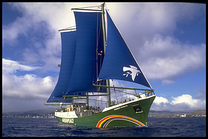 Greenpeace's Rainbow Warrior Docks in Koper