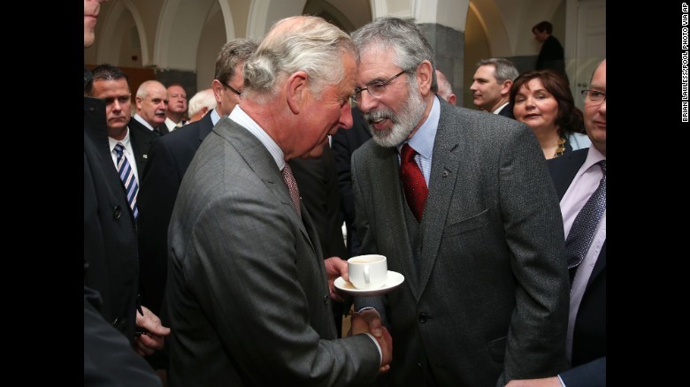 Prince Charles meets Sinn Féin leader Gerry Adams